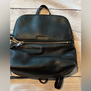 Michael Kors Black Leather Backpack
